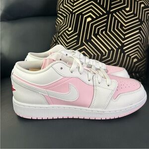 Nike Pink and White Low-Top Sneakers